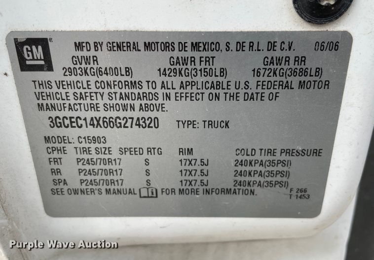 image for item OG9855 2006 Chevrolet Silverado 1500  pickup truck