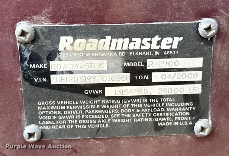 image for item OM9330 2000 Monaco  Diplomat Roadmaster R-2900 RV