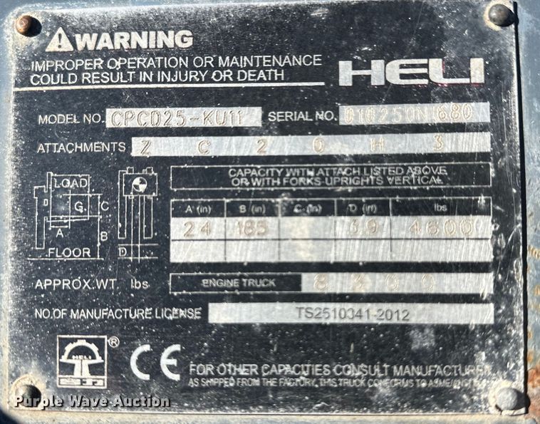 image for item DM2711 Heli CPCD25 forklift