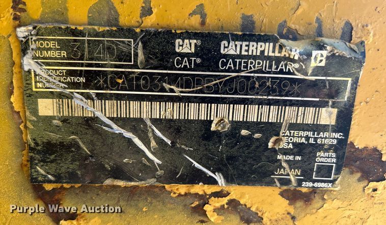 image for item DO1035 2009 Caterpillar  314D LCR excavator