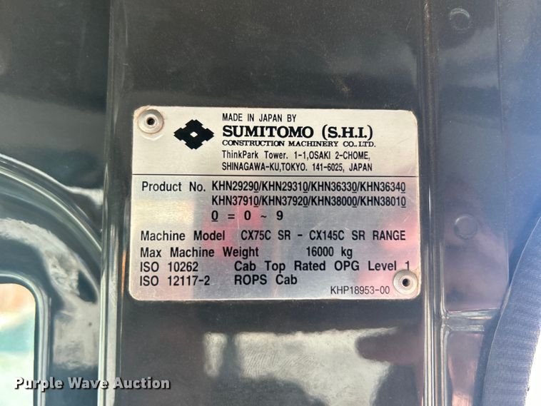 image for item DO1039 2016 Case CX80C mini excavator