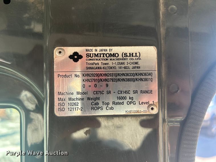 image for item DO1040 2016 Case CX80C mini excavator