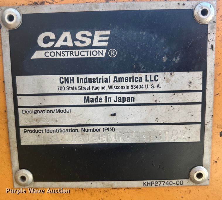 image for item DO1040 2016 Case CX80C mini excavator