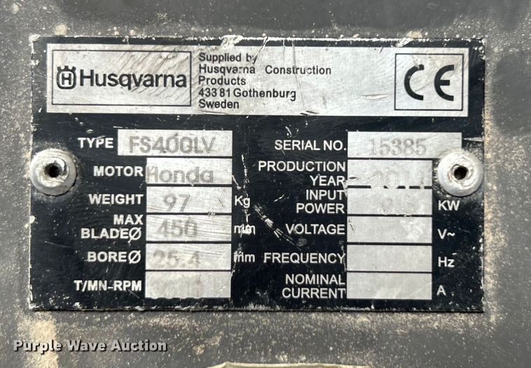 image for item DO1061 Husqvarna  FS400LV concrete saw