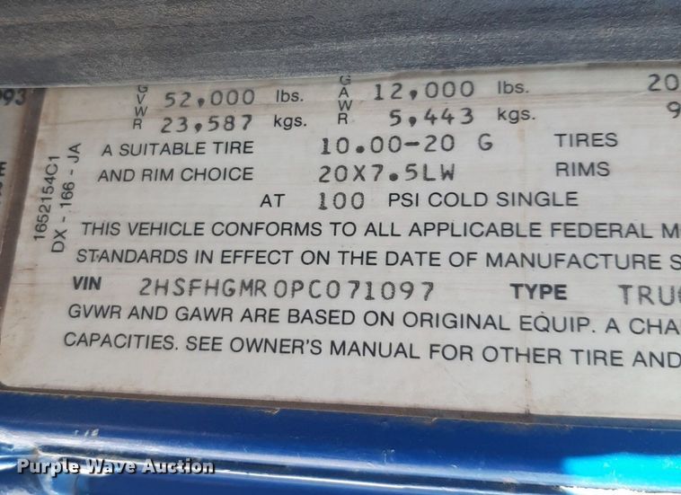 image for item DP2717 1993 International 9400 dump truck