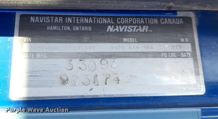 image for item DP2717 1993 International 9400 dump truck