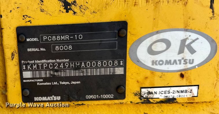 image for item DQ6424 2017 Komatsu  PC88MR-10 mini excavator