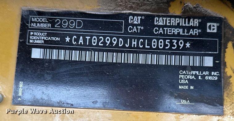 image for item DQ6425 2013 Caterpillar 299D tracked skid steer loader