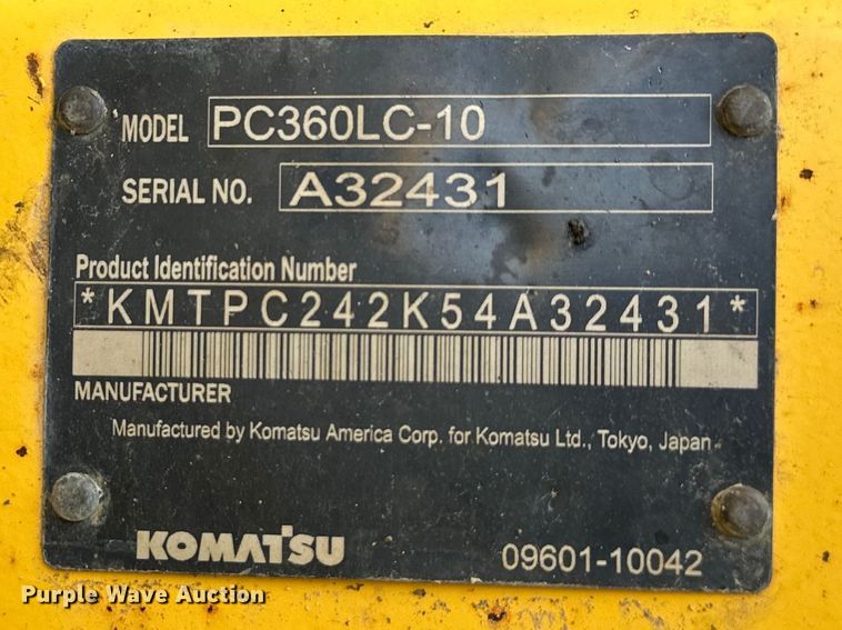 image for item DQ6428 2013 Komatsu PC360LC-10 excavator