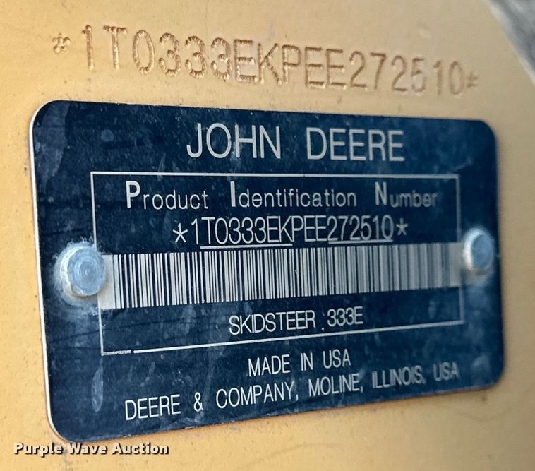 image for item DQ6447 2015 John Deere 333E tracked skid steer loader