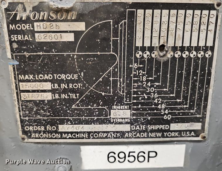 image for item DQ8594 1962 Aronson HD25 welding positioner