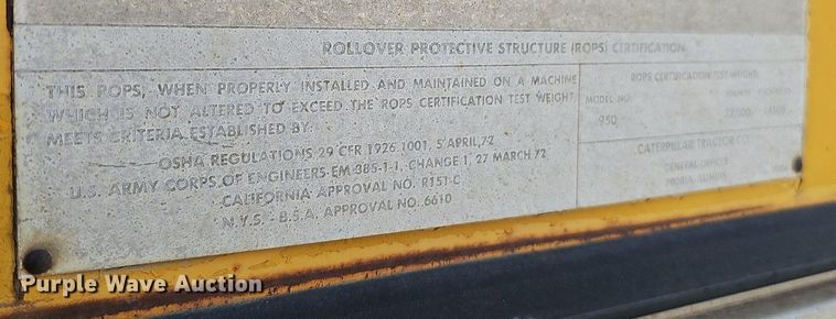 image for item DQ8611 1974 Caterpillar 950 wheel loader