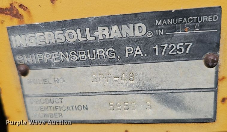 image for item DQ8614 1986 Ingersoll Rand SPF-48 single drum vibratory roller