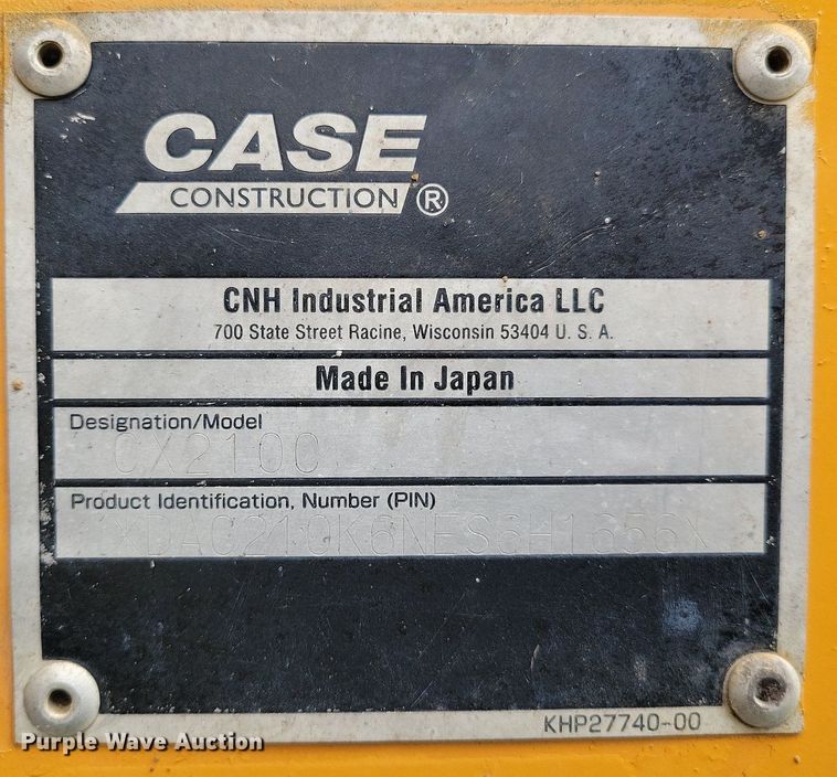 image for item DR7895 2015 Case  CX210C excavator