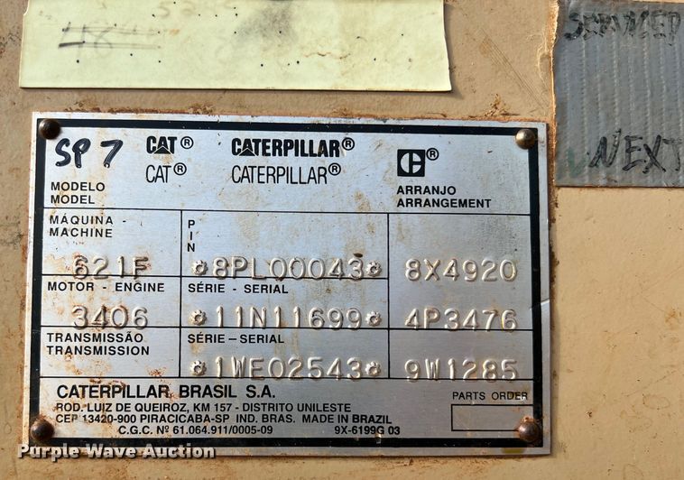 image for item DS2924 1995 Caterpillar 621F conventional scraper 