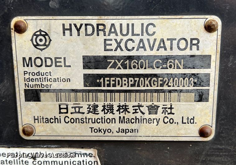 image for item DS2930 2016 Hitachi  Zaxis 160LC-6 excavator