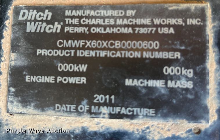 image for item DS2935 2011 Ditch Witch FX60 vacuum excavator