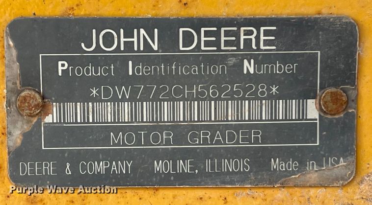 image for item DS2937 1997 John Deere 772CH motor grader