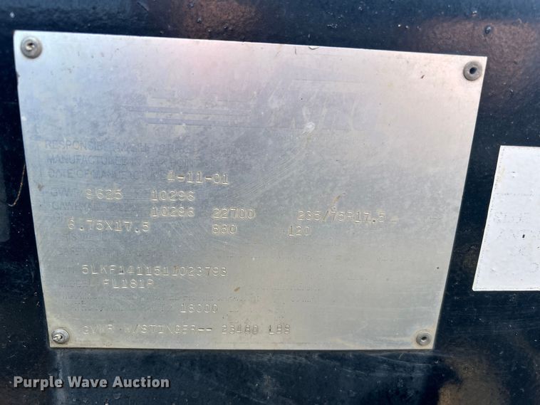 image for item EG1254 2001 Load King 403/4DFPR lowboy equipment trailer