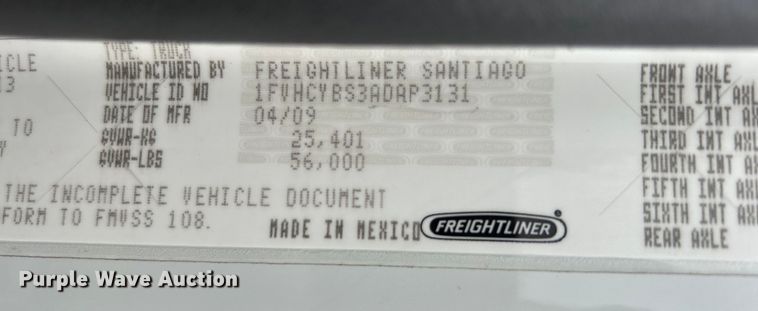 image for item EG1302 2010 Freightliner  Business Class M2 dump truck