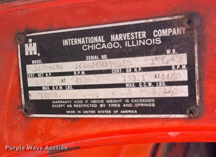 image for item EH5340 1973 International  Loadstar 1600 drilling rig truck