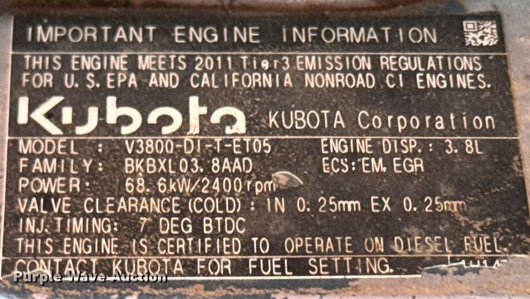 image for item EH5386 2011 Kubota SVL90 tracked skid steer loader