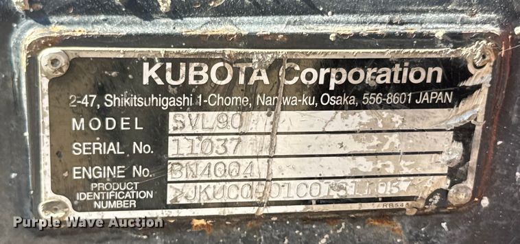 image for item EH5386 2011 Kubota SVL90 tracked skid steer loader