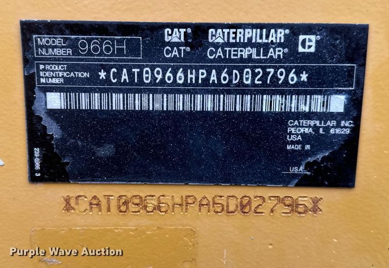 image for item EH6612 2011 Caterpillar 966H wheel loader