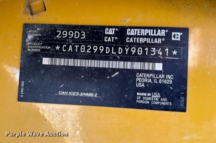 image for item EH6651 2019 Caterpillar 299D3 tracked skid steer loader