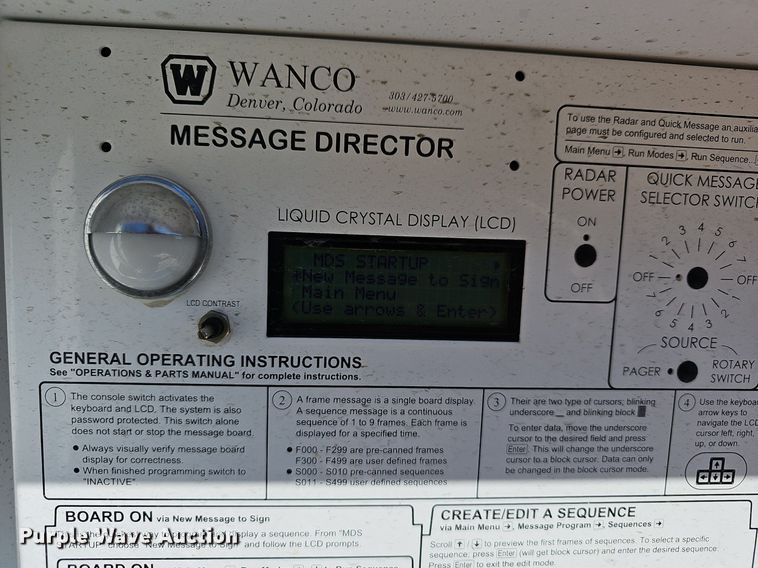 image for item EJ6120 2003 Wanco WILMB-S-LL(A)M message board trailer