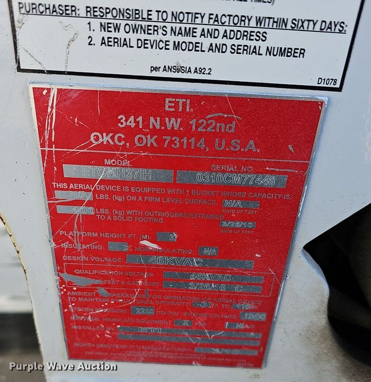 image for item EJ6164 2018 Ford  F550 Super Duty XL bucket truck