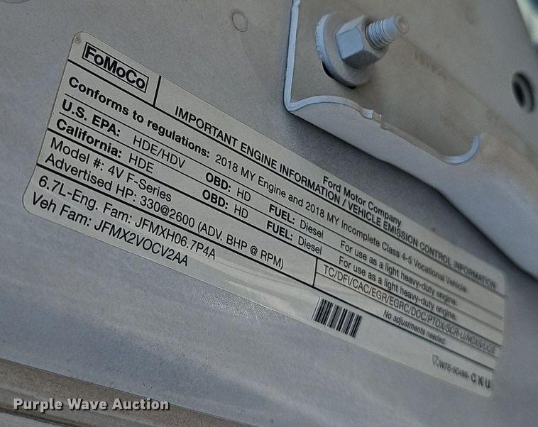 image for item EJ6164 2018 Ford  F550 Super Duty XL bucket truck