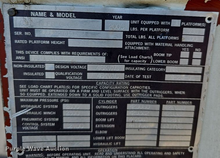 image for item EJ6166 2006 International 7400 digger derrick truck