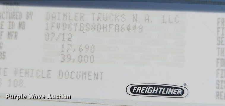 image for item EJ6167 2013 Freightliner Business Class M2 digger derrick truck