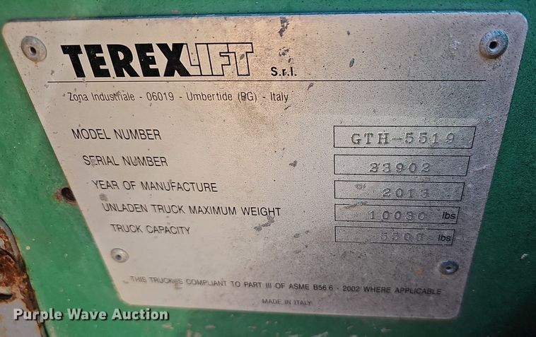 image for item EJ6208 2013 Genie GTH-5519 