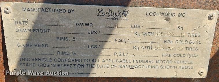 image for item EJ6211 2012 Kodiak  utility trailer