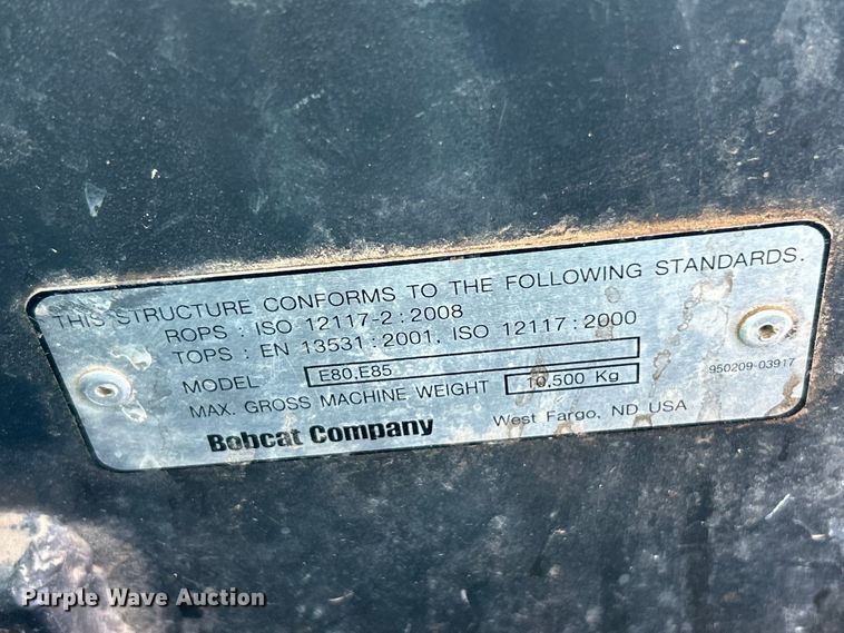 image for item EK4330 2014 Bobcat  E85M mini excavator