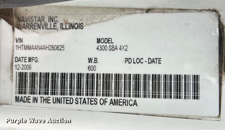 image for item EK4394 2010 International 4300 dump truck