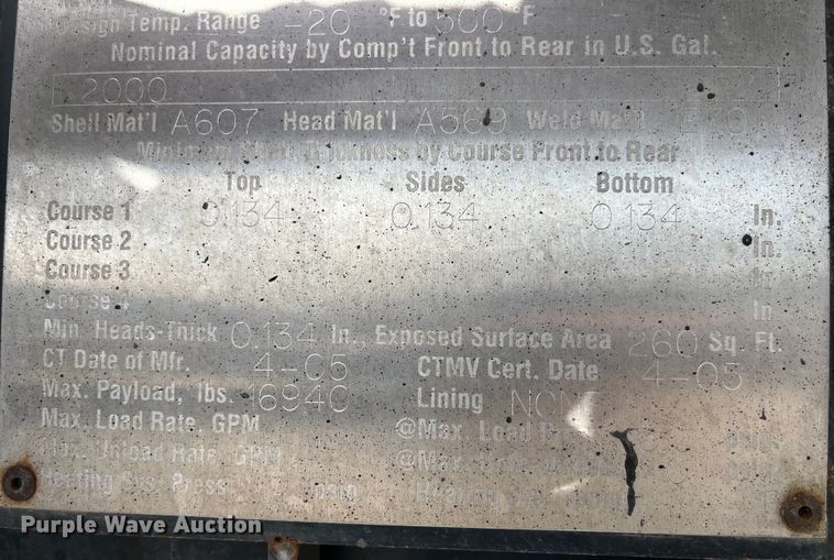 image for item LD9346 2005 Sterling L7500 oil distributor truck