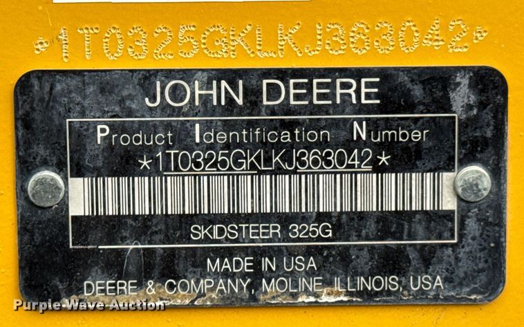 image for item ND9094 2019 John Deere 325G  tracked skid steer loader
