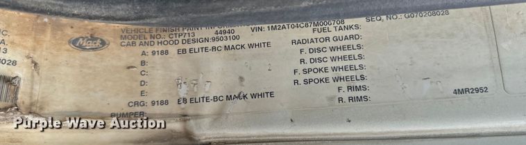 image for item OD9971 2007 Mack CTP713 ready mix truck