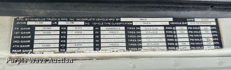 image for item OD9971 2007 Mack CTP713 ready mix truck