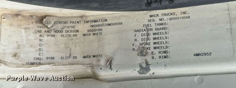 image for item OD9972 2006 Mack CV Series ready mix truck