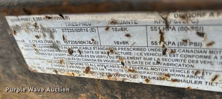 image for item OF9345 2016 PJ tilt deck equipment trailer