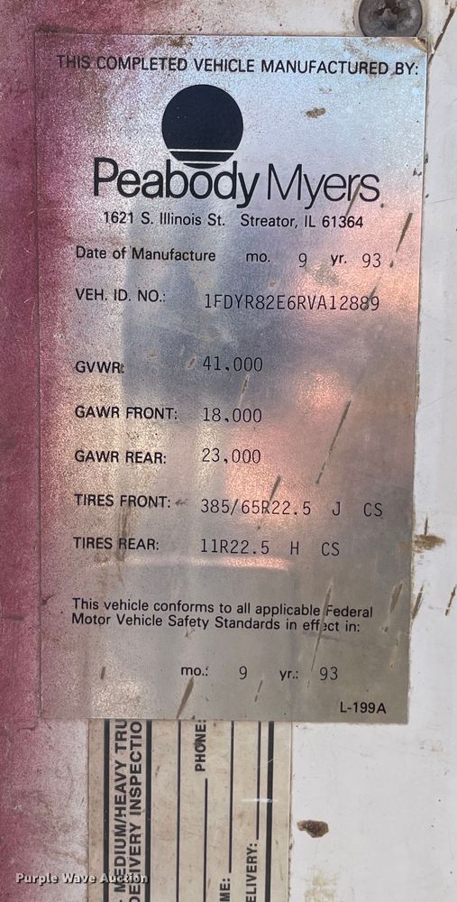 image for item OG9852 1994 Ford L8000 sewer jetter truck