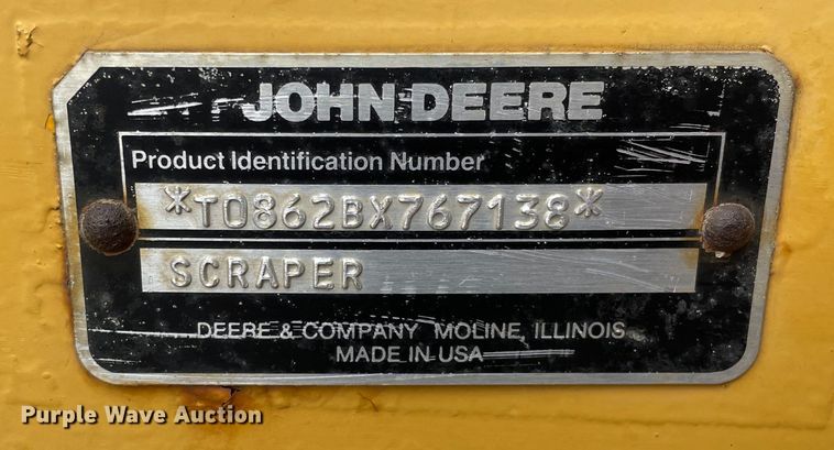 image for item OG9861 1990 John Deere  862B elevating scraper