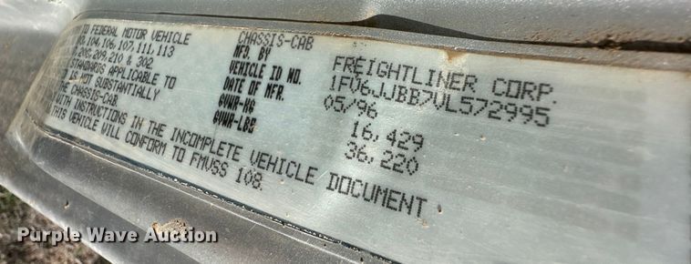 image for item OI9336 1997 Freightliner FL80 crane truck
