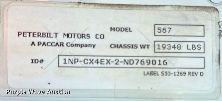 image for item OM9308 2022 Peterbilt  567 dump truck