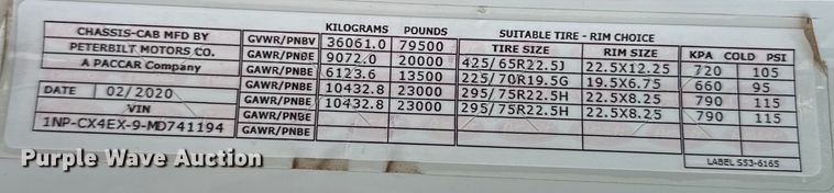 image for item OM9309 2021 Peterbilt  567 dump truck