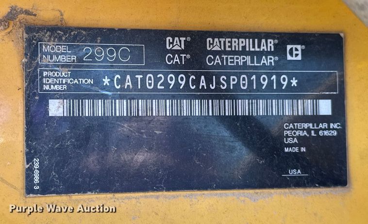 image for item OM9966 2011 Caterpillar  299C tracked skid steer loader